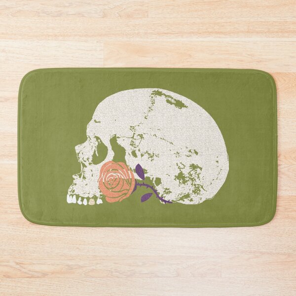 Item preview, Skull with Orange Rose in Crackle Pattern designed and sold by RawSunArt.