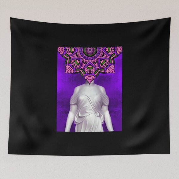 Item preview, Mandala Head Statue Purple Background designed and sold by Lunhai.