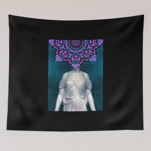 Item preview, Mandala Head Statue Green Background designed and sold by Lunhai.