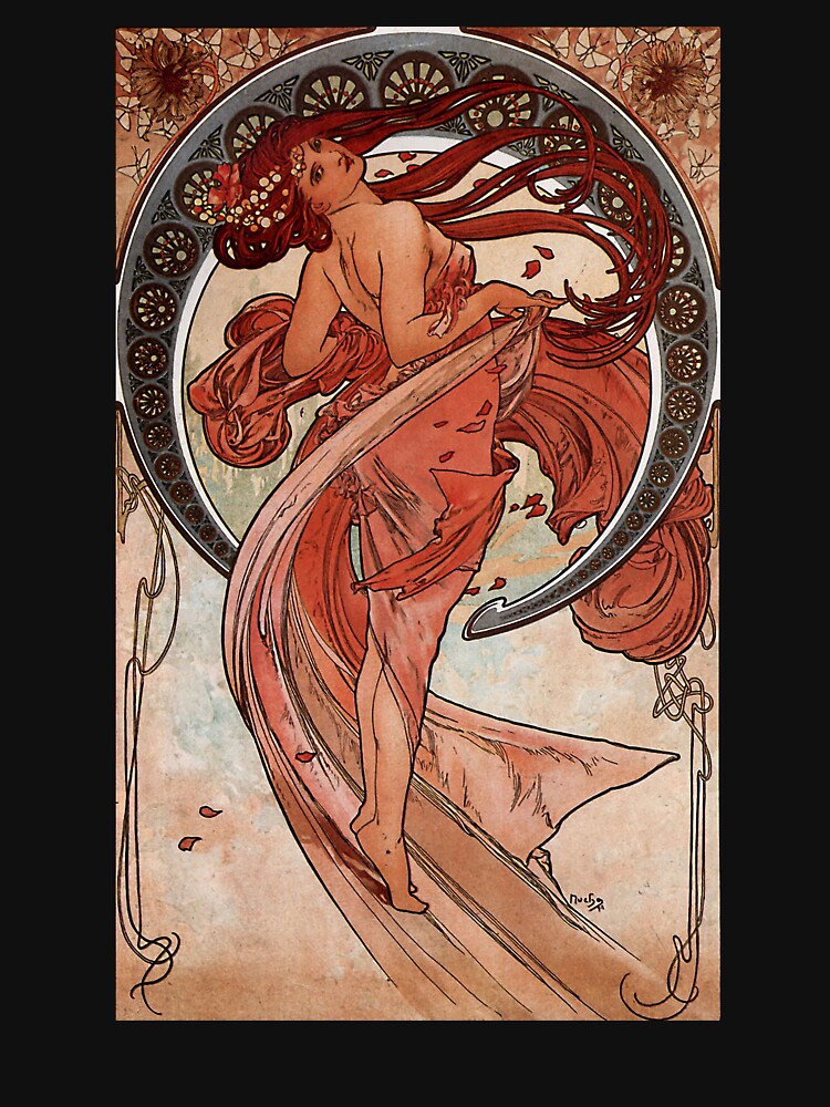 'Dance' by Alphonse Mucha (Reproduction) by RozAbellera