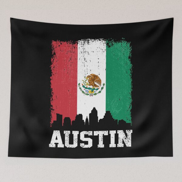 Item preview, Vintage Austin Mexican Flag Skyline Pride designed and sold by pixeljamz.