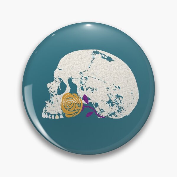Item preview, Skull with Gold and Purple Rose in Crackle Pattern designed and sold by RawSunArt.