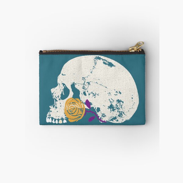 Item preview, Skull with Gold and Purple Rose in Crackle Pattern designed and sold by RawSunArt.