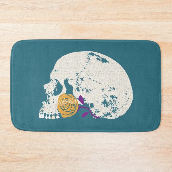Item preview, Skull with Gold and Purple Rose in Crackle Pattern designed and sold by RawSunArt.