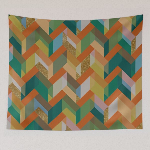 Item preview, Geometric Pattern with a Touch of Gold designed and sold by vortexatelier.
