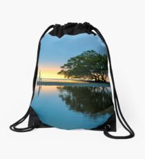 Walking the Dog Drawstring Bag