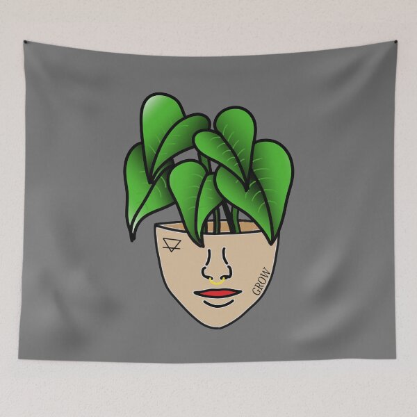 Item preview, PlantLover, Lace Leaf Plant Person With Face Tattoos designed and sold by 10pmCreations.