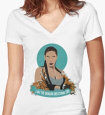 beautiful mane, i'm the lion Women's Fitted V-Neck T-Shirt