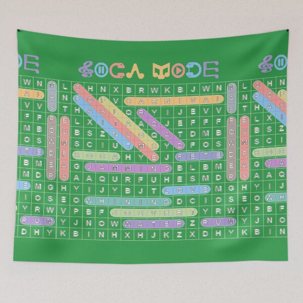 Item preview, Soca Music Culture Word Search Puzzle | White Print designed and sold by Soca-Mode.