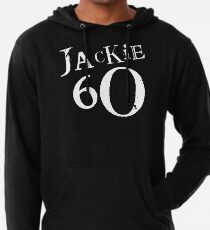 Jackie 60 Classic White Logo auf schwarzem Zahnrad Leichter Hoodie