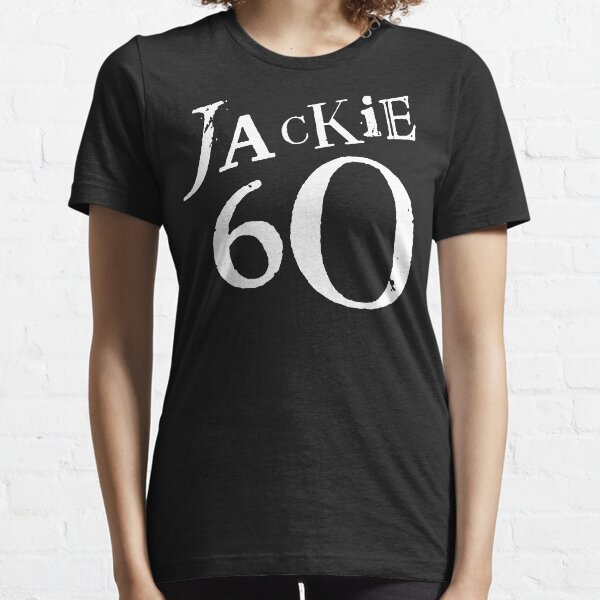 Jackie 60 Classic White Logo on Black Gear Essential T-Shirt