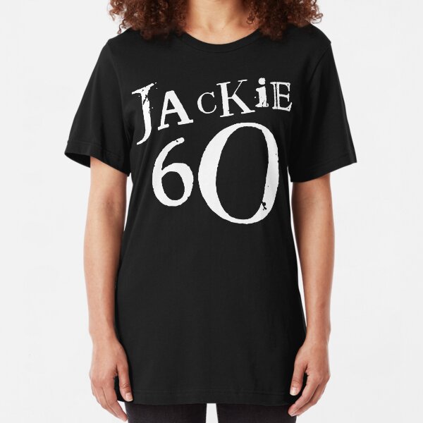 Jackie 60 Classic White Logo on Black Gear Slim Fit T-Shirt