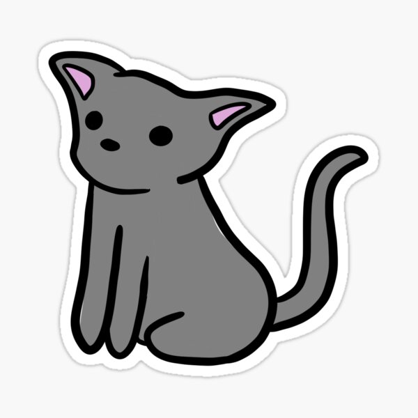 “Cute grey cat” Sticker by WeirdfIns | Redbubble