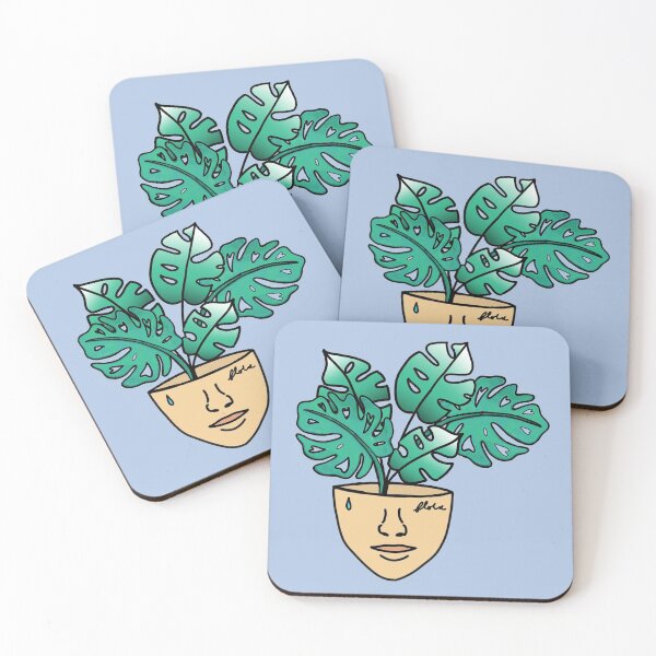 Item preview, PlantLover, Monstera Plant Person With Face Tattoos, Blue designed and sold by 10pmCreations.