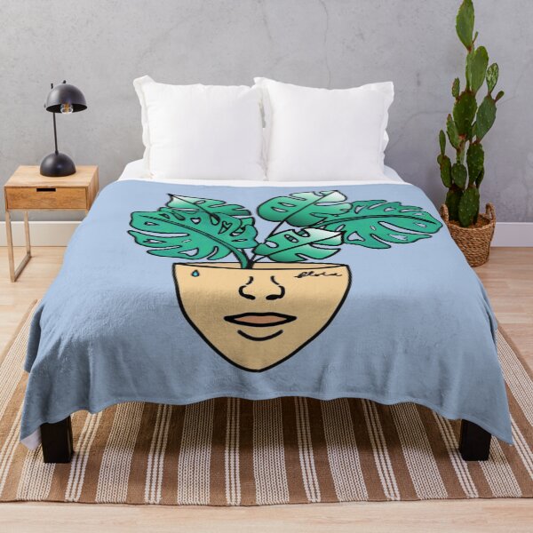 Item preview, PlantLover, Monstera Plant Person With Face Tattoos, Blue designed and sold by 10pmCreations.