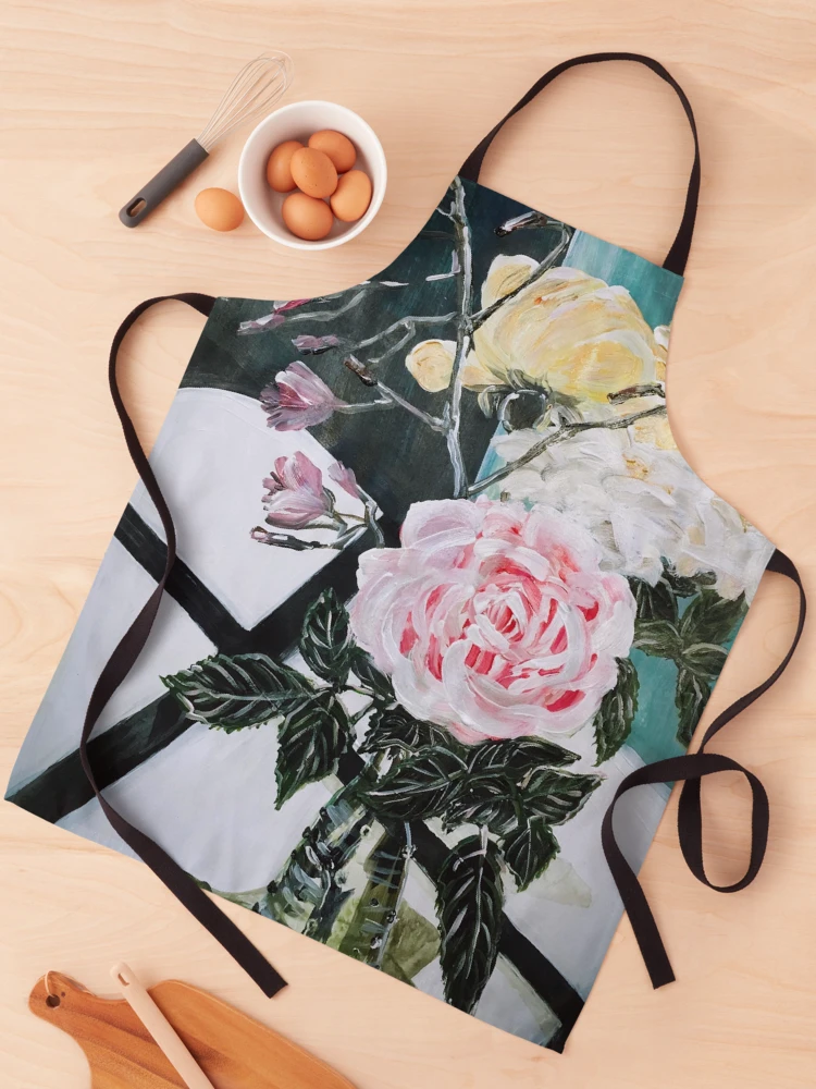 Thumbnail 1 of 6, Apron, A VASE AND ROSES designed and sold by HSINLIN.