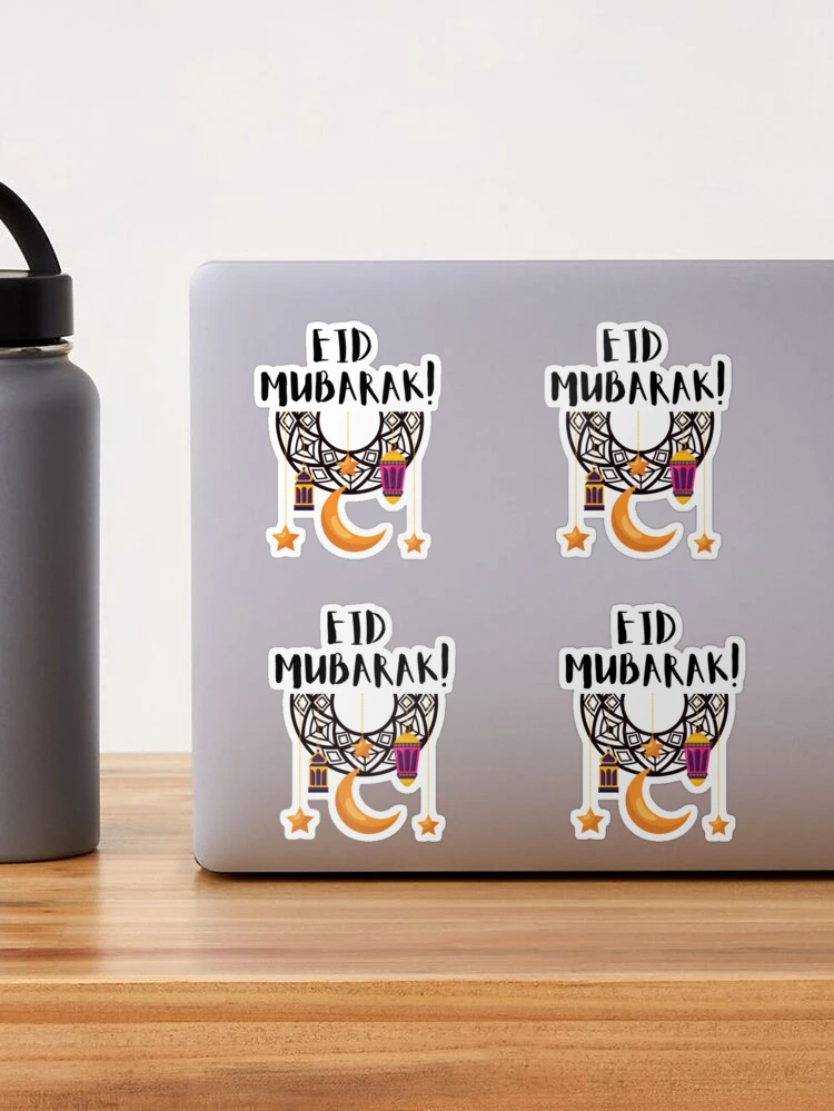 50 / 100 Eid Mubarak Stickers Ramadan Celebration Eid Al-Fitr Islamic Gift Label
