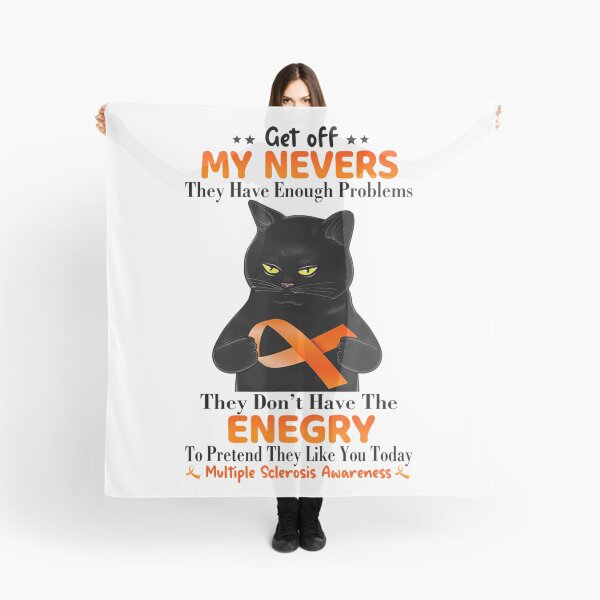 Item preview, Black Cat Get Off My Nerves they have enough problems Multiple Sclerosis Awareness designed and sold by birdmorrison.