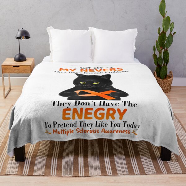 Item preview, Black Cat Get Off My Nerves they have enough problems Multiple Sclerosis Awareness designed and sold by birdmorrison.