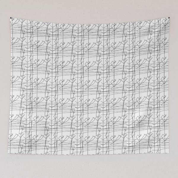 Item preview, Black and White Floral Linear Design designed and sold by RBLBDesigns.