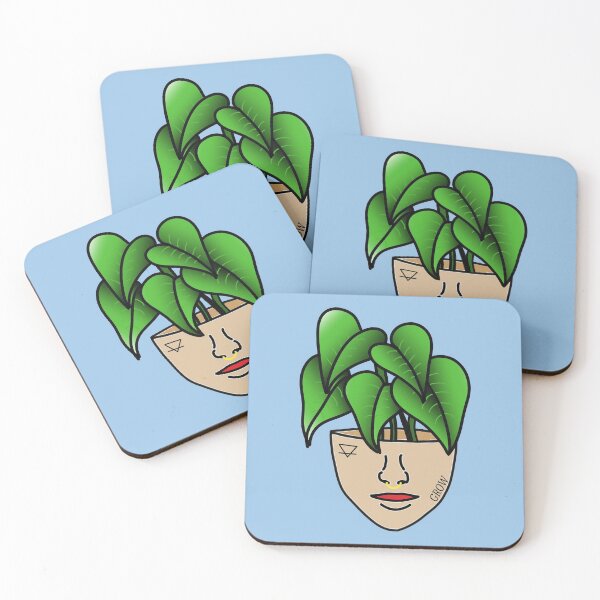 Item preview, PlantLover, Lace Leaf Plant Person With Face Tattoos, Blue designed and sold by 10pmCreations.