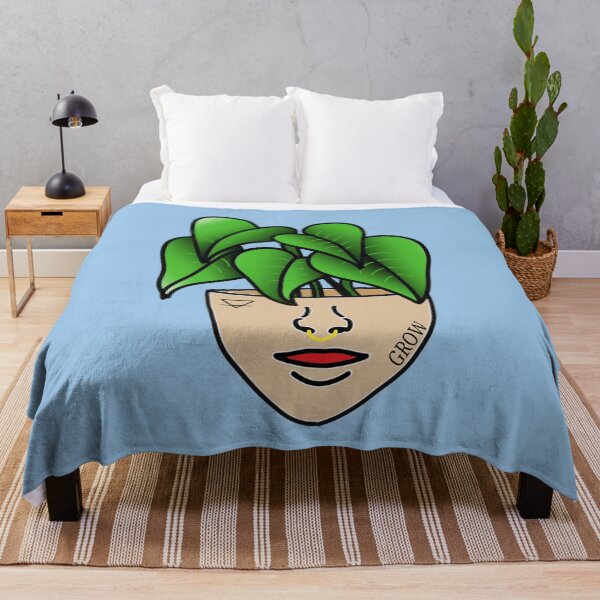 Item preview, PlantLover, Lace Leaf Plant Person With Face Tattoos, Blue designed and sold by 10pmCreations.