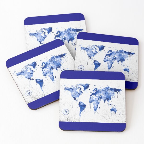 Item preview, Blue World Map Abstract Design designed and sold by bigindian77.