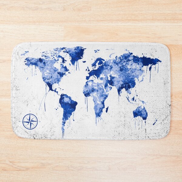 Item preview, Blue World Map Abstract Design designed and sold by bigindian77.