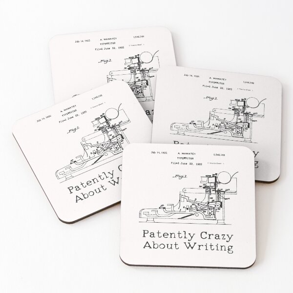 Item preview, Patently Crazy About Writing, Typewriter Patent designed and sold by novelteemerch.