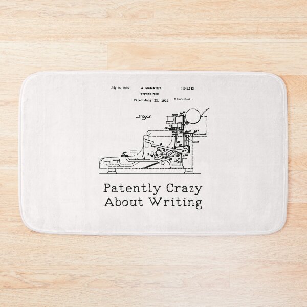 Item preview, Patently Crazy About Writing, Typewriter Patent designed and sold by novelteemerch.