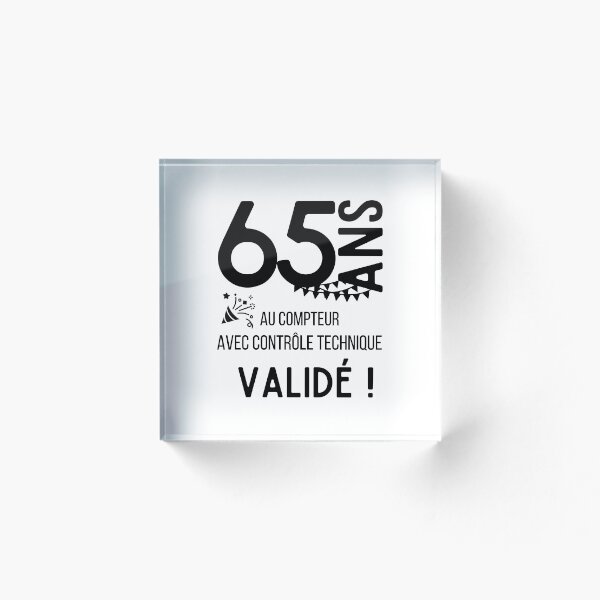 Aperçu de l'œuvre 65 ans au compteur avec contrôle technique validé cadeau humour pour anniversaire créée et vendue par TeeJfm.