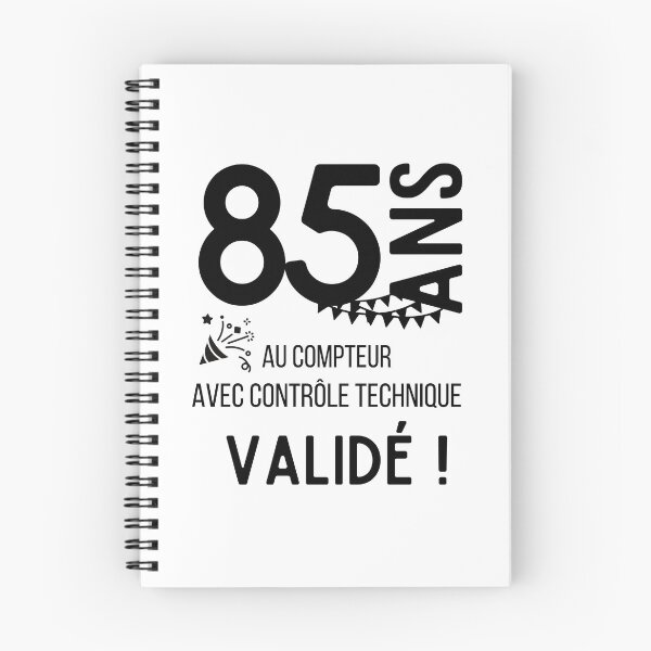 Aperçu de l'œuvre 85 ans au compteur avec contrôle technique validé cadeau humour pour anniversaire créée et vendue par TeeJfm.