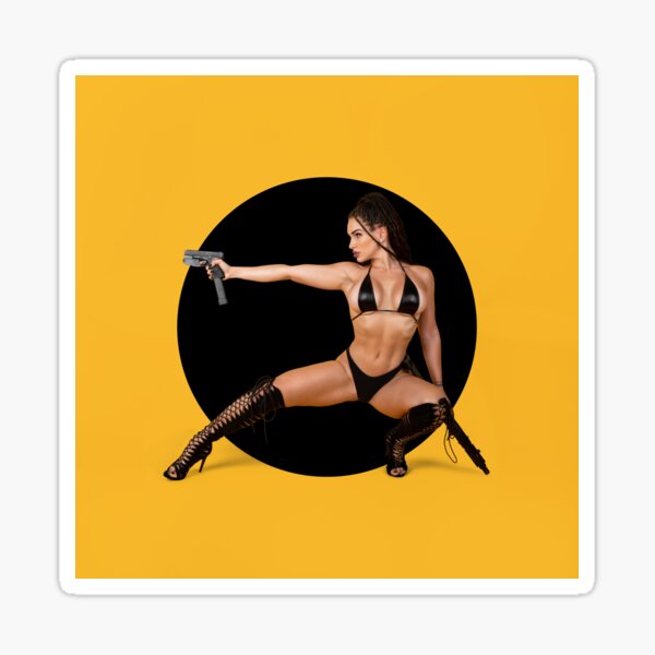 Adult Stickers - Sexy Girl Stickers - Cosplay Girls - Girls With Guns #1 in  Color - Grunge Version in Orange Sticker for Sale by nspstickers