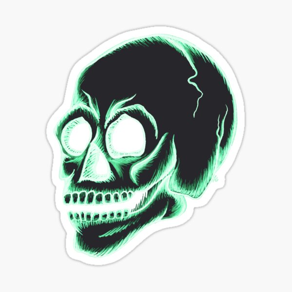 Item preview, Glowing Retro Skull designed and sold by The White Bat.