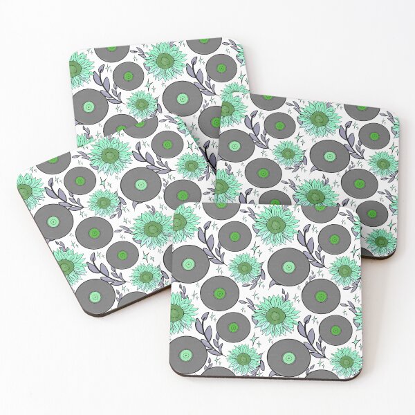 Item preview, Green record and sunflower designed and sold by willowsbunnies.