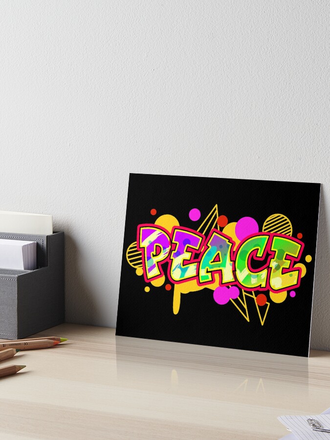 Premium Vector  Art graffiti style slogan peace love music