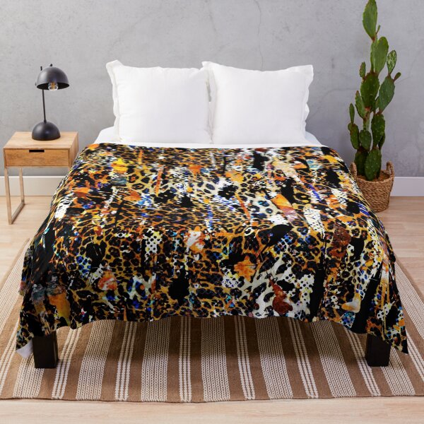 Item preview, leopard striped fabric pattern in chaos designed and sold by dmyakar.
