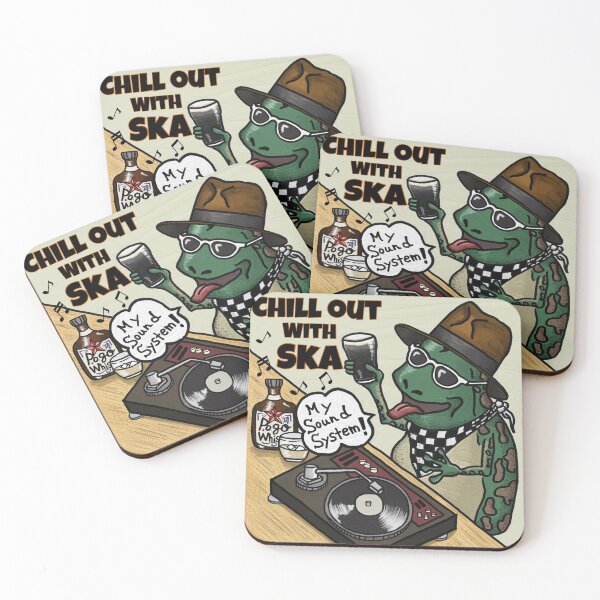 Item preview, Chill out with ska frog art print listing  designed and sold by yamastomp.