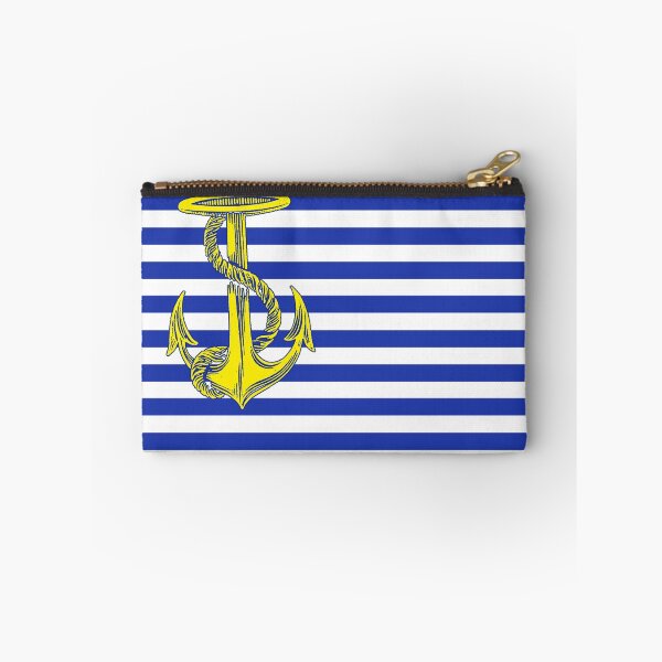 Item preview, Navy Nautical Stripes with Gold Anchor designed and sold by Greenbaby.
