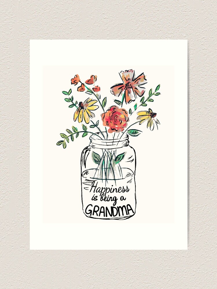 Womens Happiness Is Being Grandma Life - Flower Art-Grandma Tee Womens Happiness Is Being Grandma Life - Flower Art-Grandma Tee