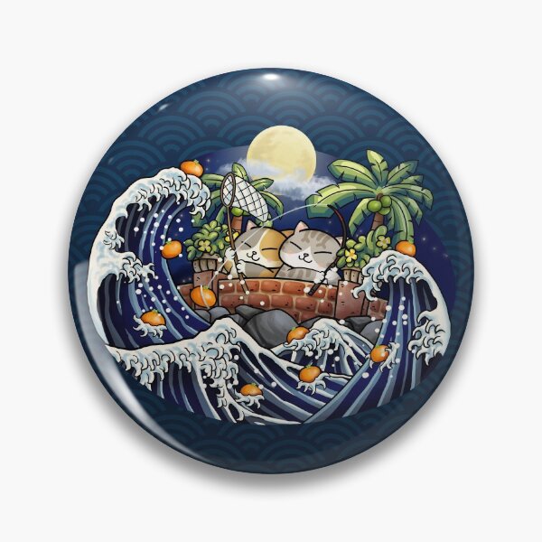Item preview, Chubby Cats Fishing Mandarin Orange Night designed and sold by Takeda-art.