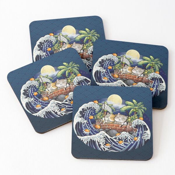 Item preview, Chubby Cats Fishing Mandarin Orange Night designed and sold by Takeda-art.