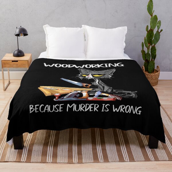 Item preview, Woodworking Because Murder is Wrong 95 - 02 woodworker, carpentry, cabinetmaker, bearded carpenter, designed and sold by codyemantai.