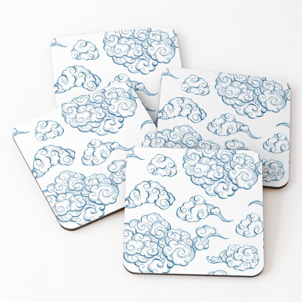 Item preview, Japanese wind clouds blue pattern  designed and sold by AlvarezTimothy.