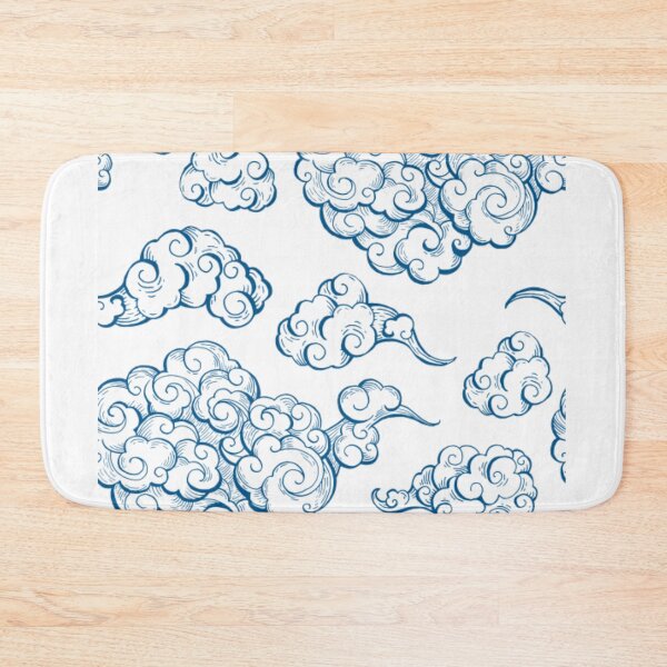 Item preview, Japanese wind clouds blue pattern  designed and sold by AlvarezTimothy.