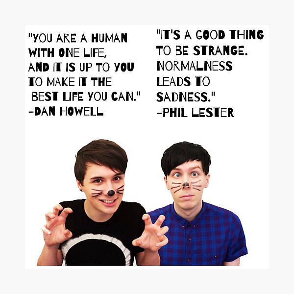 Dan and Phil quotes Photographic Print