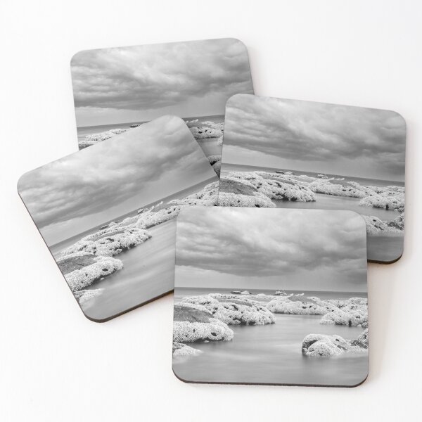 Item preview, Altona Beach at Low Tide, Melbourne, Victoria, Australia in Black and White designed and sold by Dreamscape Eclectic .