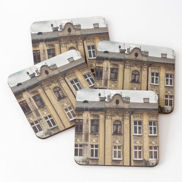 Item preview, Shabby wall with rooftop of old vintage building, european architecture, residense or apartment house designed and sold by dariazu.