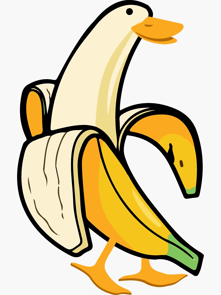 "Funny Banana Duck" Sticker for Sale by DIDAKU Redbubble