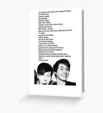 Obsessed With Dan and Phil Greeting Card
